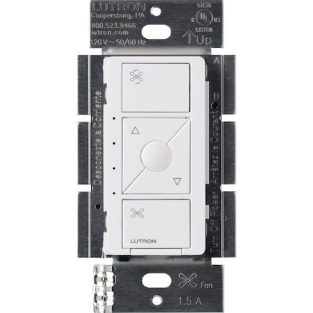 Caseta Lutron Caseta 1.5 amps Single Pole Wireless Smart-Enabled Fan Control White 1 pk PD-FSQN-WH-R